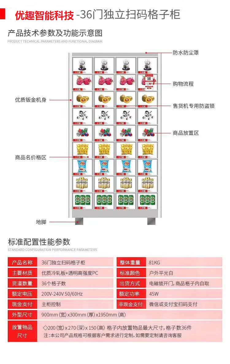 36门独立扫码柜 综合 成人 医疗机